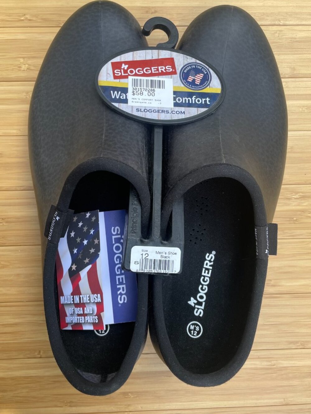 Men's sz 12 Sloggers Waterproof Comfort Garden Shoes (black)
